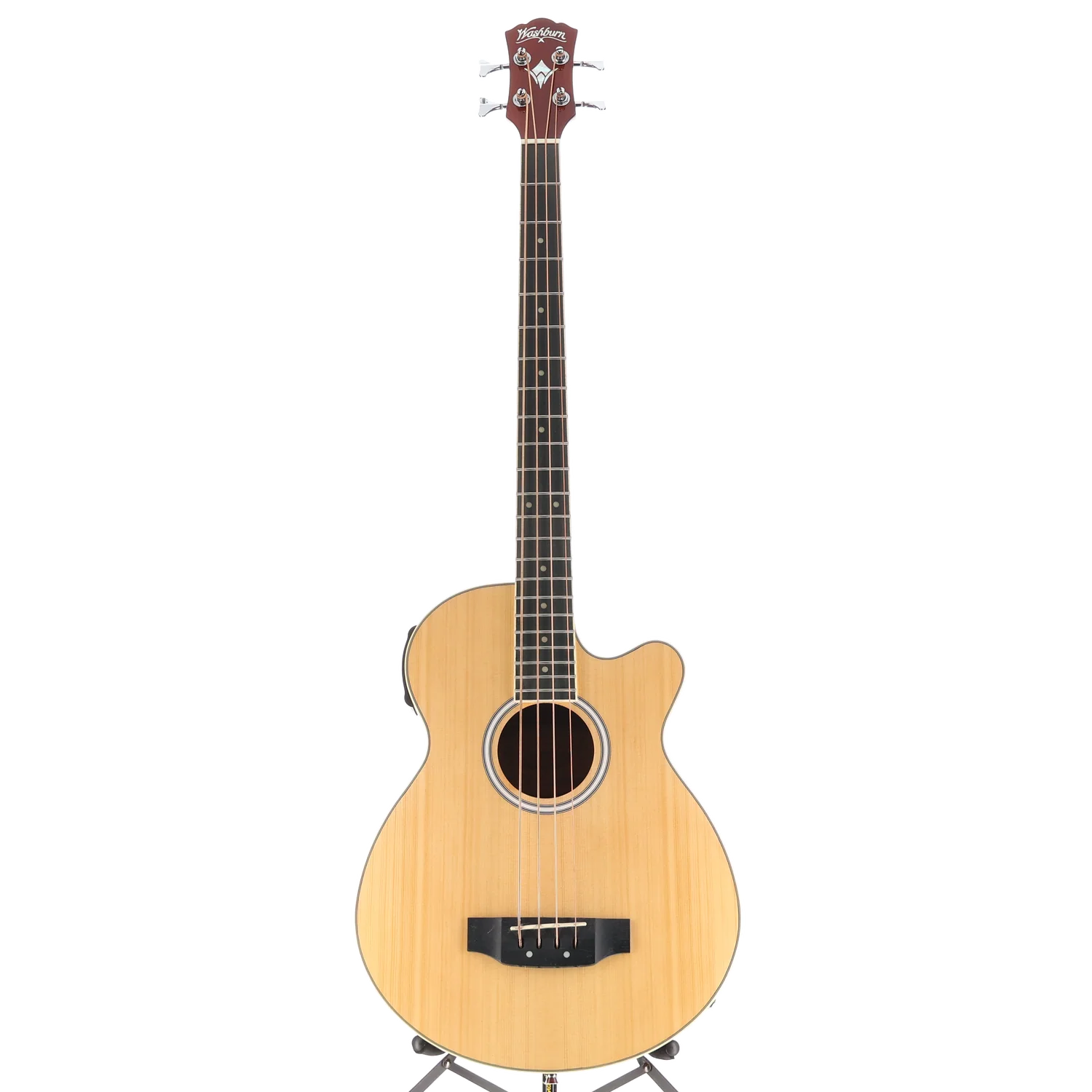 Washburn AB5K Acoustic Bass C/E  32" Scale - Spruce Top - Natural  (-AB5K) - Image 5