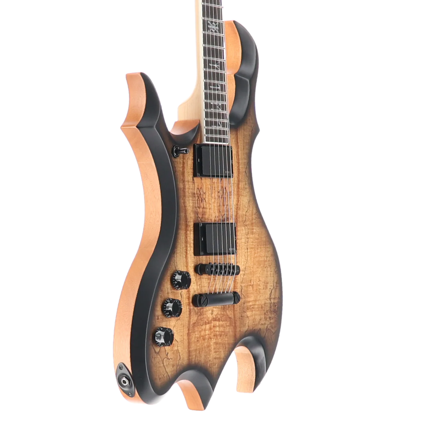 Wylde Audio Wrathmaker Left Handed Spalted Maple, Black Burst, Stage Ready (SR) (39019) - Image 3