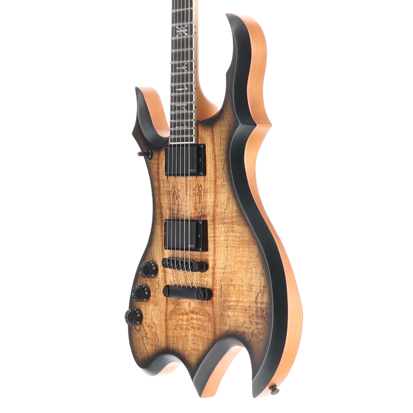 Wylde Audio Wrathmaker Left Handed Spalted Maple, Black Burst, Stage Ready (SR) (39019) - Image 4