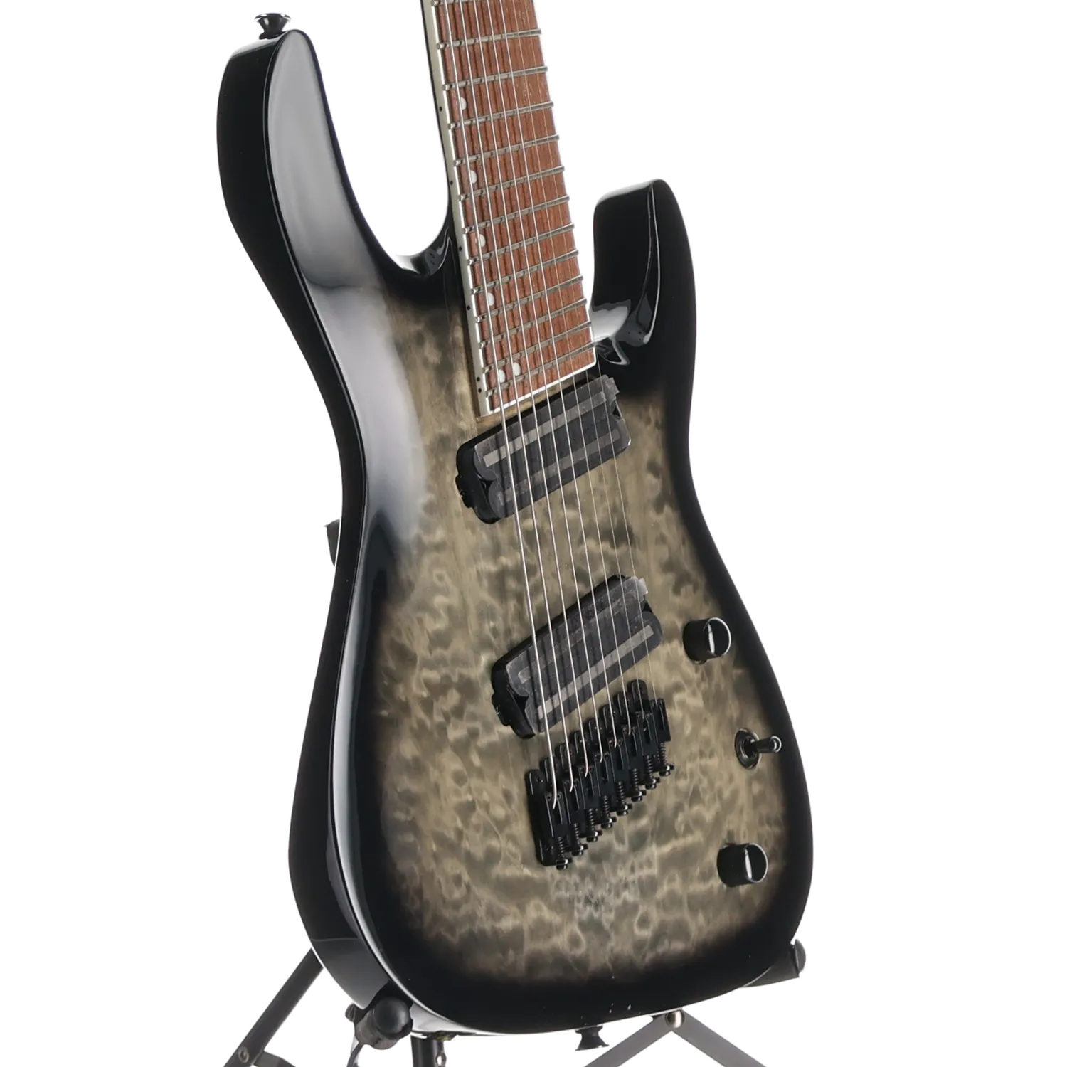 X Series Soloist Arch Top SLATX8Q MS, Laurel Fingerboard, Multi-Scale, Transparent Black Burst (RP) (04585) - Image 3