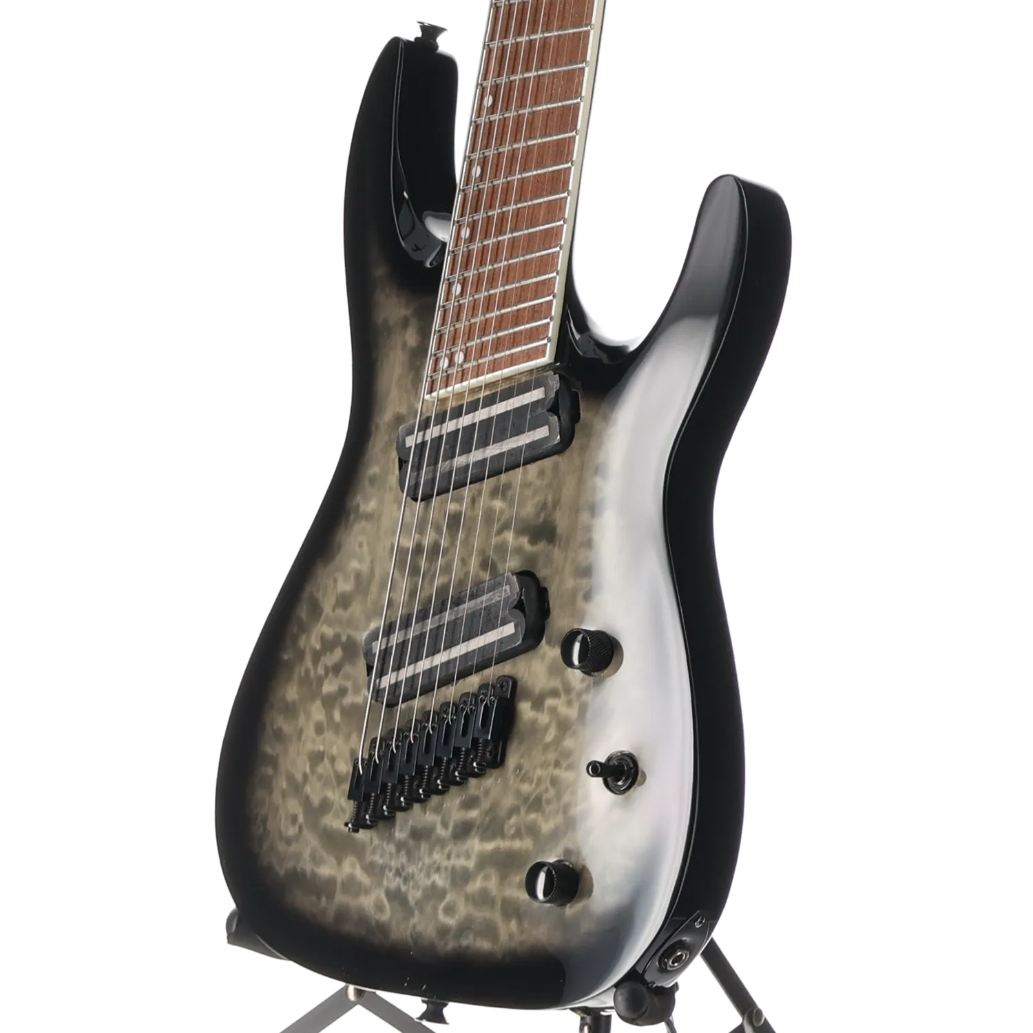 X Series Soloist Arch Top SLATX8Q MS, Laurel Fingerboard, Multi-Scale, Transparent Black Burst (RP) (04585) - Image 4